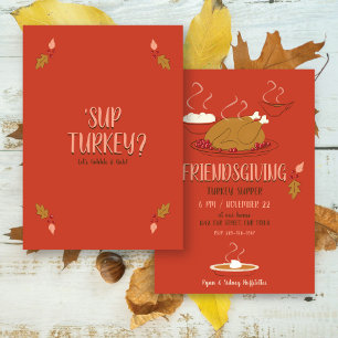 Invitación Cena amistosa   Rojo y Oro
