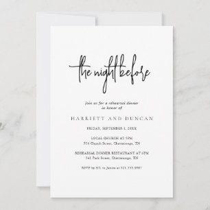 Invitación Cena atemporal elegante en blanco y negro