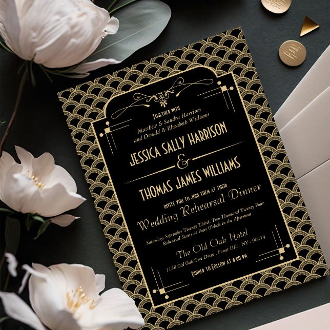 Invitación Cena Boda Art Decó de Gatsby de los años 20 (Subido por el creador)