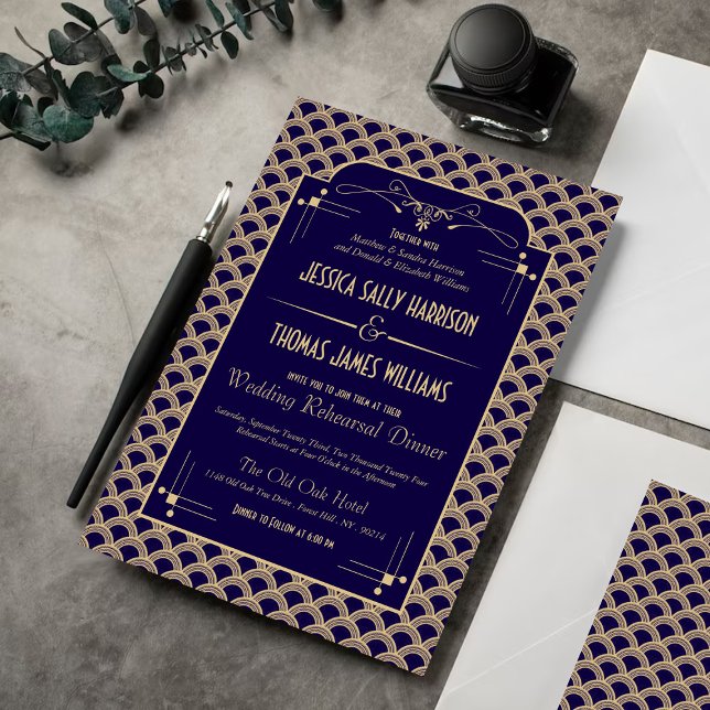 Invitación Cena Boda Art Decó de Gatsby de los años 20 (Subido por el creador)