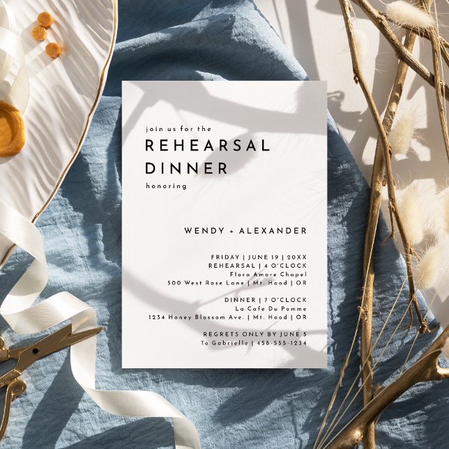 Invitación Cena Boda audaz y moderna blanca (Subido por el creador)