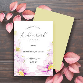 Invitación Cena Boda botánico suave rosa