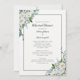 Invitación Cena boda Cena Elegante Moda Floral Gris