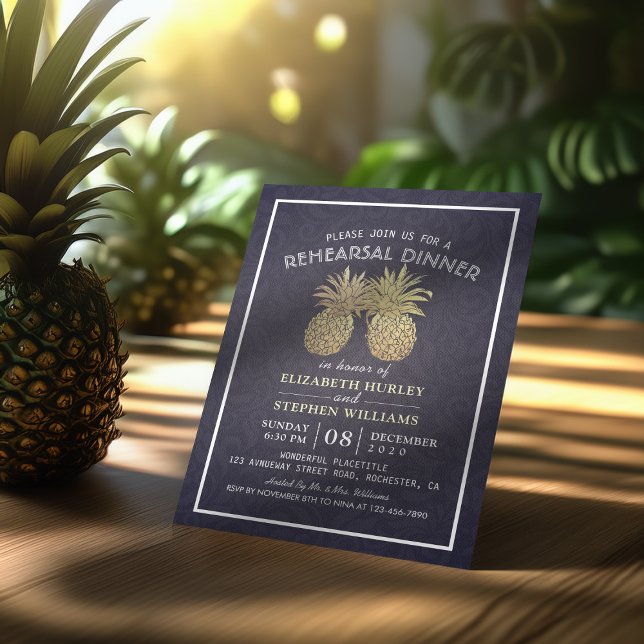 Invitación Cena boda Cena Pareja de Piña Dorada (Subido por el creador)
