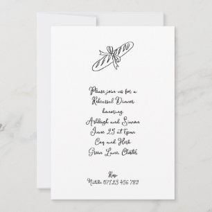 Invitación Cena Boda de Baguette y Bow dibujada a mano