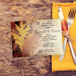 Invitación Cena Boda de ensayo de hojas de otoño pintadas