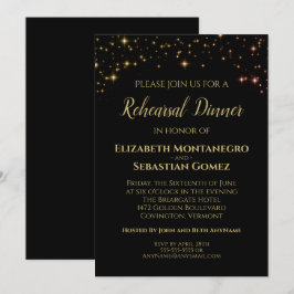 Invitación Cena Boda de estrellas de oro y espárragos