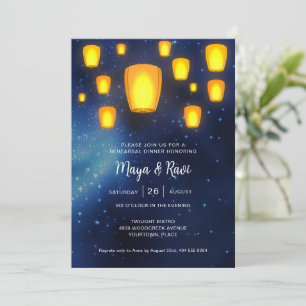 Invitación Cena Boda de farolillos flotantes