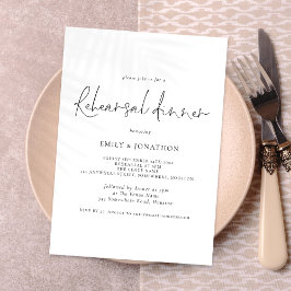 Invitación Cena Boda de guión moderno