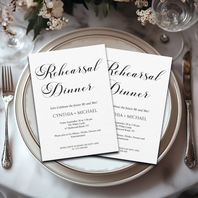 Invitación Cena Boda de guión moderno (Subido por el creador)