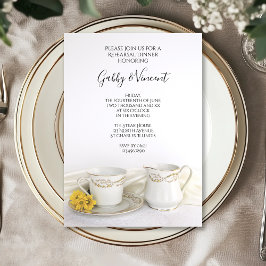 Invitación Cena Boda de la Copa del Té de Daisis Amarillo