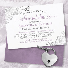 Invitación Cena Boda de lavanda elegante Frilly