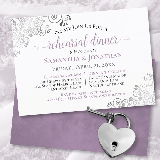 Invitación Cena Boda de lavanda elegante Frilly (Subido por el creador)