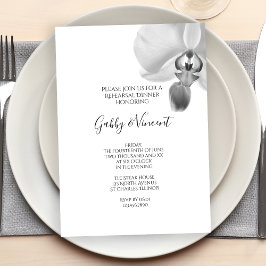 Invitación Cena Boda de orquídeas negras y blancas