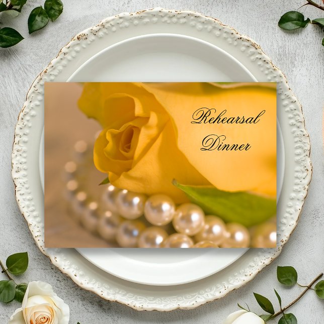Invitación Cena Boda de Perlas Blancas Rosas Amarillas (Subido por el creador)