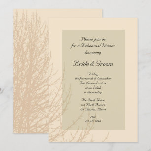 Invitación Cena Boda de ramas de la naturaleza