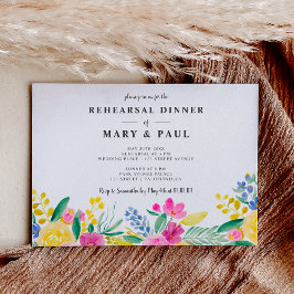 Invitación Cena boda floral de primavera audaz