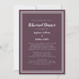Invitación Cena Boda minimalista de Cassis Púrpura