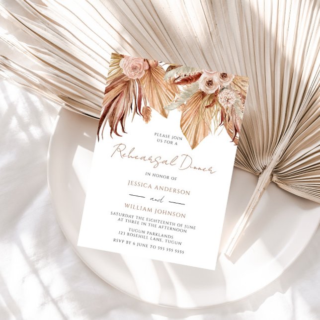 Invitación Cena Bohemiana Floral Terracotta Boho (Subido por el creador)