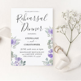 Invitación Cena Boho Purple Floral