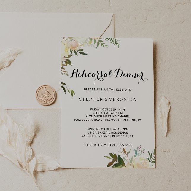 Invitación Cena Botánica Sencilla y Elegante (Subido por el creador)
