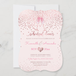 Invitación Cena/Burbujas+Champagne rosa para el ensayo PixDez