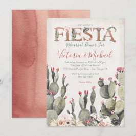 Invitación Cena Cactus Floral de Fiesta Mexicana