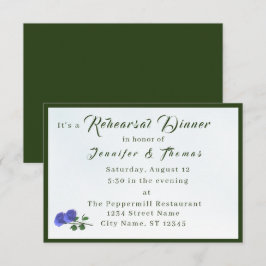 Invitación Cena católica de ensayo azul/verde