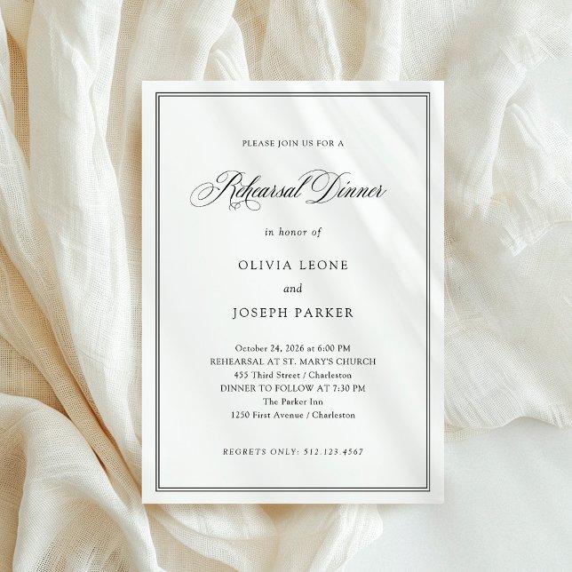 Invitación Cena clásica blanca y negra (Subido por el creador)