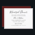 Invitación Cena clásica de Boda de Borgoña<br><div class="desc">Más Elegantes invitaciones para la cena de bodas en la Pequeña Tienda Bayleigh!</div>