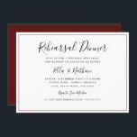Invitación Cena clásica de Boda de Borgoña<br><div class="desc">Más Elegantes invitaciones para la cena de bodas en la Pequeña Tienda Bayleigh!</div>