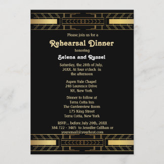 Invitación Cena clásica de estilo Art Déco