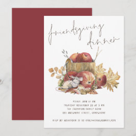 Invitación Cena cómica de amor de manzanas de ratón lindo