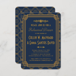 Invitación Cena con animaciones de ensayo en estilo Art Decó