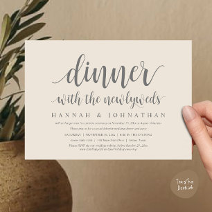 Invitación Cena con los recién casados, Boda Elopement