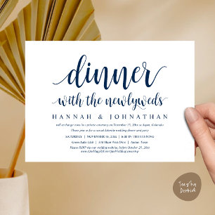 Invitación Cena con los recién casados, Boda Elopement