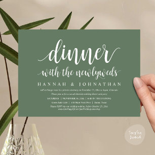 Invitación Cena con los recién casados, Boda Elopement
