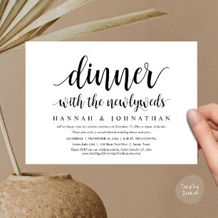 Invitación Cena con los recién casados, Boda Elopement