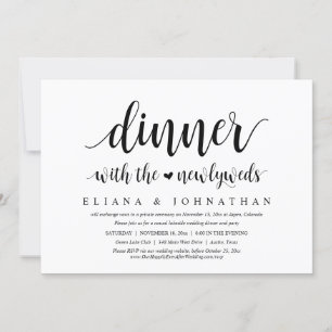 Invitación Cena con los recién casados, Boda Elopement