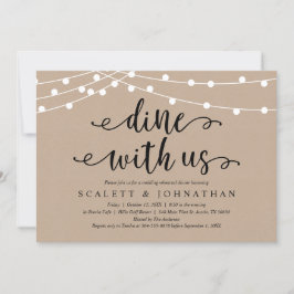 Invitación Cena con nosotros, cena de ensayo rustica de Kraft