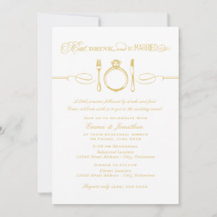 Invitación Cena con un ensayo de oro casada