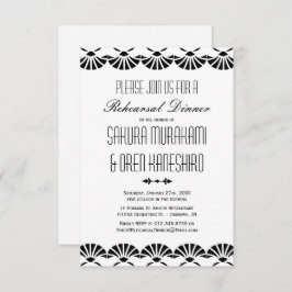 Invitación Cena con un estilo Art Déco Blanco Oriental