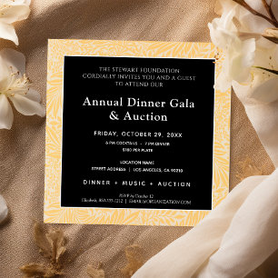 Invitación Cena Corporativa Elegante Dorado Negro
