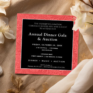 Invitación Cena Corporativa Elegante Rojo y Negro