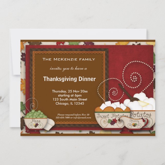 Invitación Cena de Acción de Gracias (Anverso)