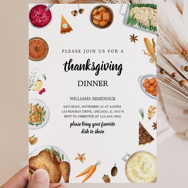 Invitación Cena de Acción de Gracias (Subido por el creador)