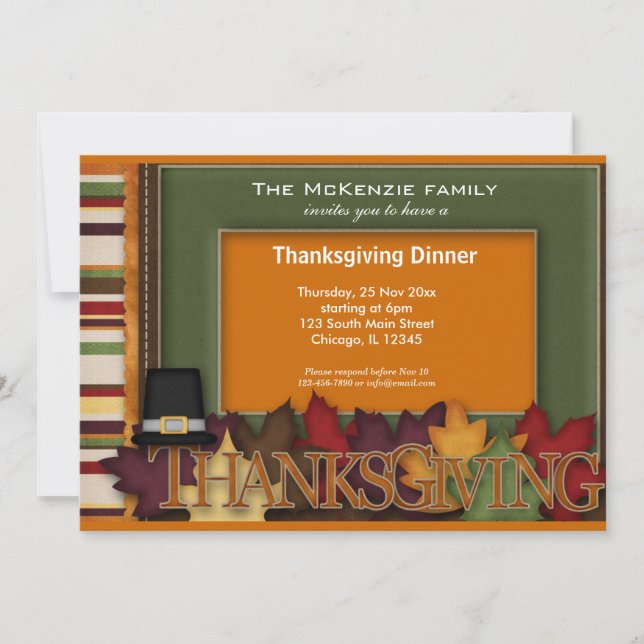 Invitación Cena de Acción de Gracias (Anverso)