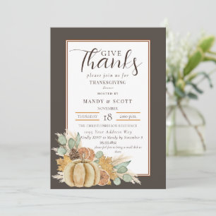 Invitación Cena de Acción de Gracias Agradecer al Señor en Ac