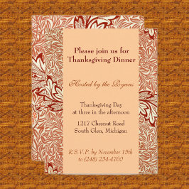 Invitación Cena de Acción de Gracias Botánica Vintage