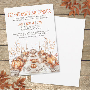 Invitación Cena de Acción de Gracias Cena de amigos Fiesta de
